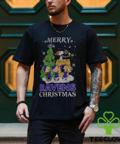 Snoopy And Friends Baltimore Ravens Merry Christmas Shirt