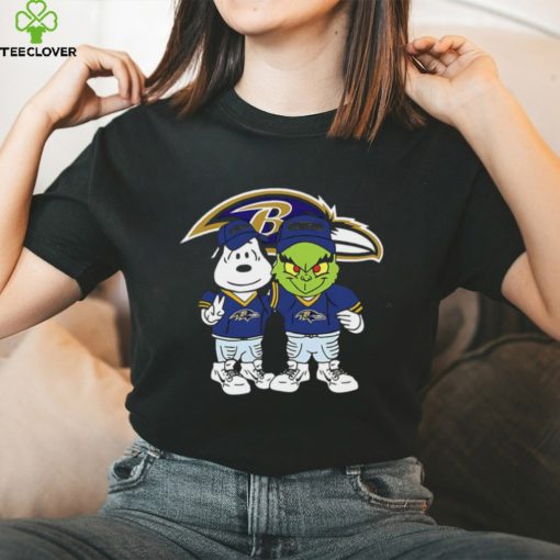Snoopy And Grinch Christmas NFL Baltimore Ravens Shirt