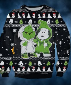 Snoopy And Grinch Ugly Christmas Sweater Xmas Gift