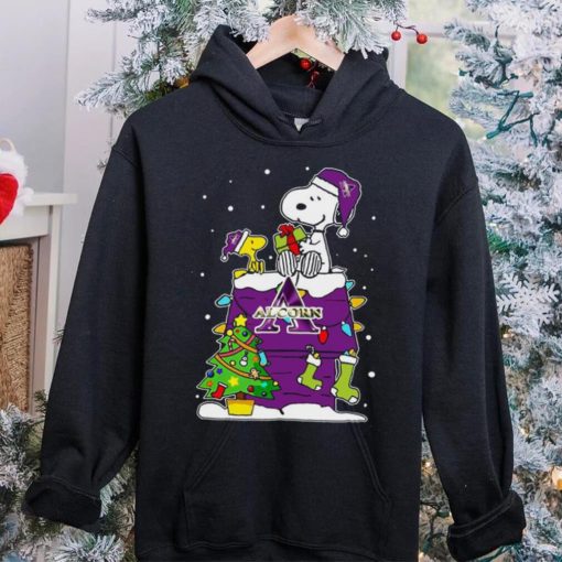 Snoopy And Woodstock Alcorn State Braves Christmas Tree T hoodie, sweater, longsleeve, shirt v-neck, t-shirt