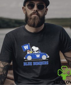Snoopy And Woodstock Drive Car Winnipeg Blue Bombers Shirt