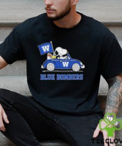 Snoopy And Woodstock Drive Car Winnipeg Blue Bombers Shirt 2 Snoopy And Woodstock Drive Car Winnipeg Blue Bombers Shirt