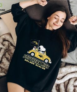Snoopy And Woodstock Driver Car Southern Miss Golden Eagles Shirt