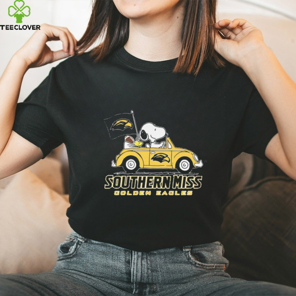 Snoopy And Woodstock Driver Car Southern Miss Golden Eagles Shirt Snoopy And Woodstock Driver Car Southern Miss Golden Eagles Shirt