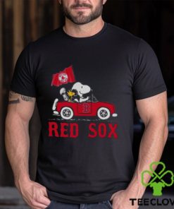 Snoopy And Woodstock Driving Car Boston Red Sox T shirt