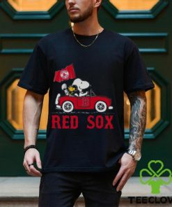 Snoopy And Woodstock Driving Car Boston Red Sox T shirt