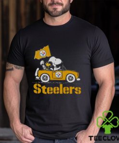 Snoopy And Woodstock Driving Car Pittsburgh Steelers T shirt