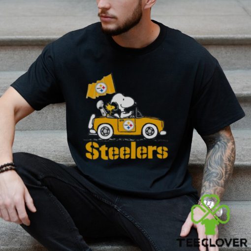 Snoopy And Woodstock Driving Car Pittsburgh Steelers T hoodie, sweater, longsleeve, shirt v-neck, t-shirt