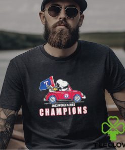 Snoopy And Woodstock Driving Car Texas Rangers 2023 World Series Champions Shirt