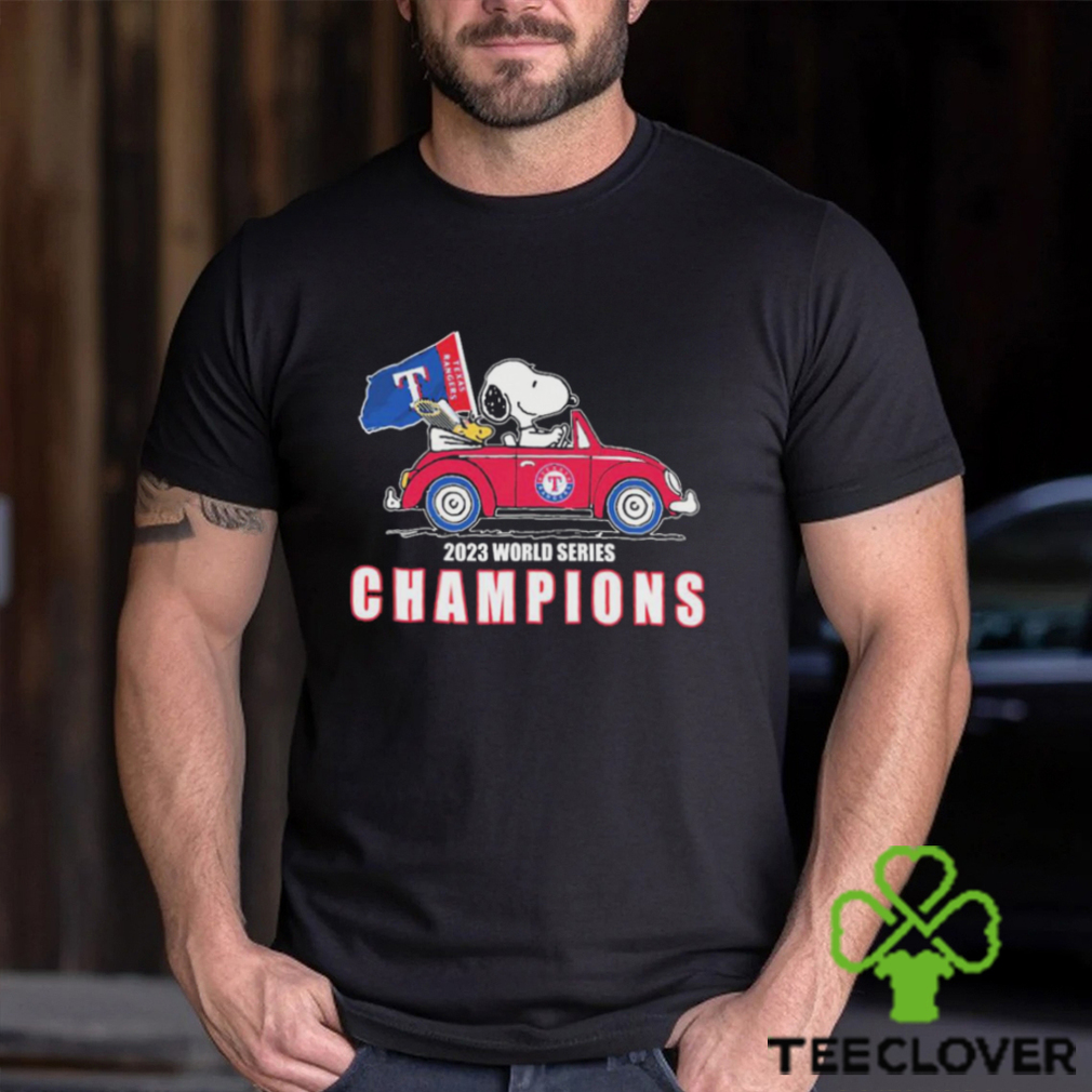Snoopy And Woodstock Driving Car Texas Rangers 2023 World Series Champions Shirt Snoopy And Woodstock Driving Car Texas Rangers 2023 World Series Champions Shirt