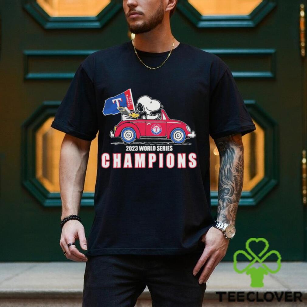 Snoopy And Woodstock Driving Car Texas Rangers 2023 World Series Champions Shirt Snoopy And Woodstock Driving Car Texas Rangers 2023 World Series Champions Shirt