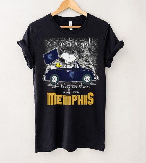 Snoopy And Woodstock Just A Girl Who Lover Christmas And Love Memphis Grizzlies Shirt