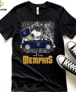 Snoopy And Woodstock Just A Girl Who Lover Christmas And Love Memphis Grizzlies Shirt