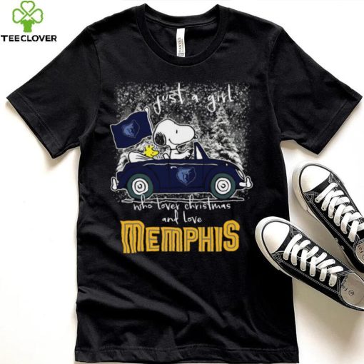 Snoopy And Woodstock Just A Girl Who Lover Christmas And Love Memphis Grizzlies Shirt