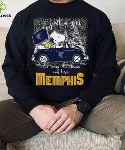 Snoopy And Woodstock Just A Girl Who Lover Christmas And Love Memphis Grizzlies Shirt