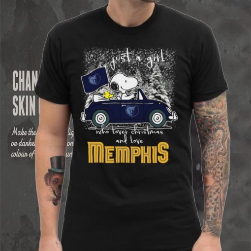 Snoopy And Woodstock Just A Girl Who Lover Christmas And Love Memphis Grizzlies Shirt