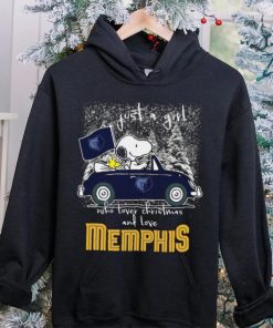 Snoopy And Woodstock Just A Girl Who Lover Christmas And Love Memphis Grizzlies Shirt