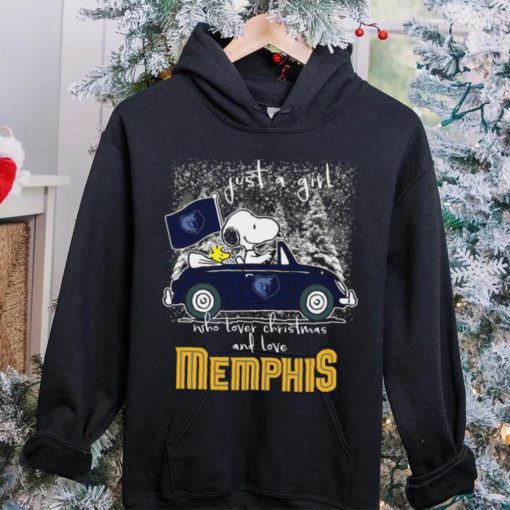Snoopy And Woodstock Just A Girl Who Lover Christmas And Love Memphis Grizzlies Shirt