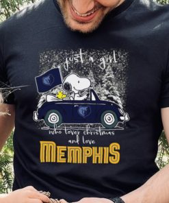Snoopy And Woodstock Just A Girl Who Lover Christmas And Love Memphis Grizzlies Shirt