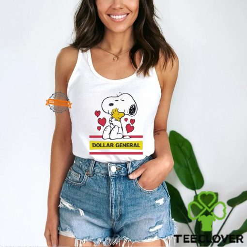 Snoopy And Woodstock Loves Dollar General Logo Shirt