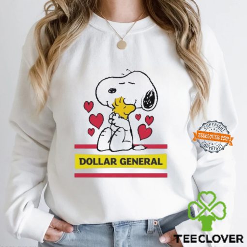 Snoopy And Woodstock Loves Dollar General Logo Shirt