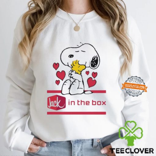 Snoopy And Woodstock Loves Jack In The Box Logo Shirt