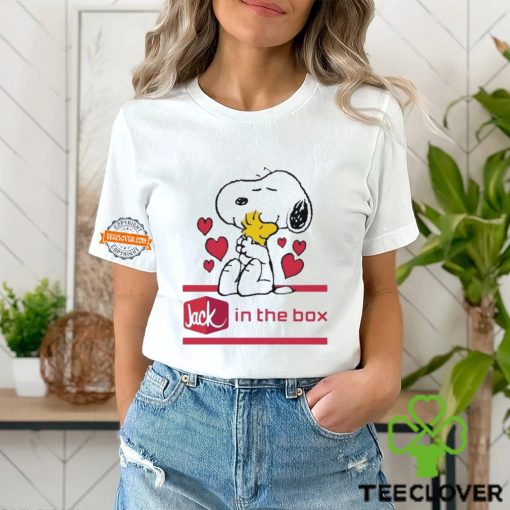 Snoopy And Woodstock Loves Jack In The Box Logo Shirt