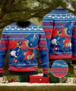 Snoopy And Woodstock MLB Dodgers Ugly Christmas Sweater