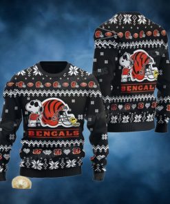 Snoopy And Woodstock NFL Cincinnati Christmas Ugly Sweater Bengals Gifts