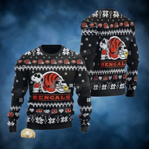 Snoopy And Woodstock NFL Cincinnati Christmas Ugly Sweater Bengals Gifts