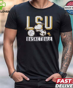 Snoopy And Woodstock Peanuts x LSU Tigers Basketball t shirt