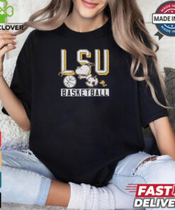 Snoopy And Woodstock Peanuts x LSU Tigers Basketball t shirt