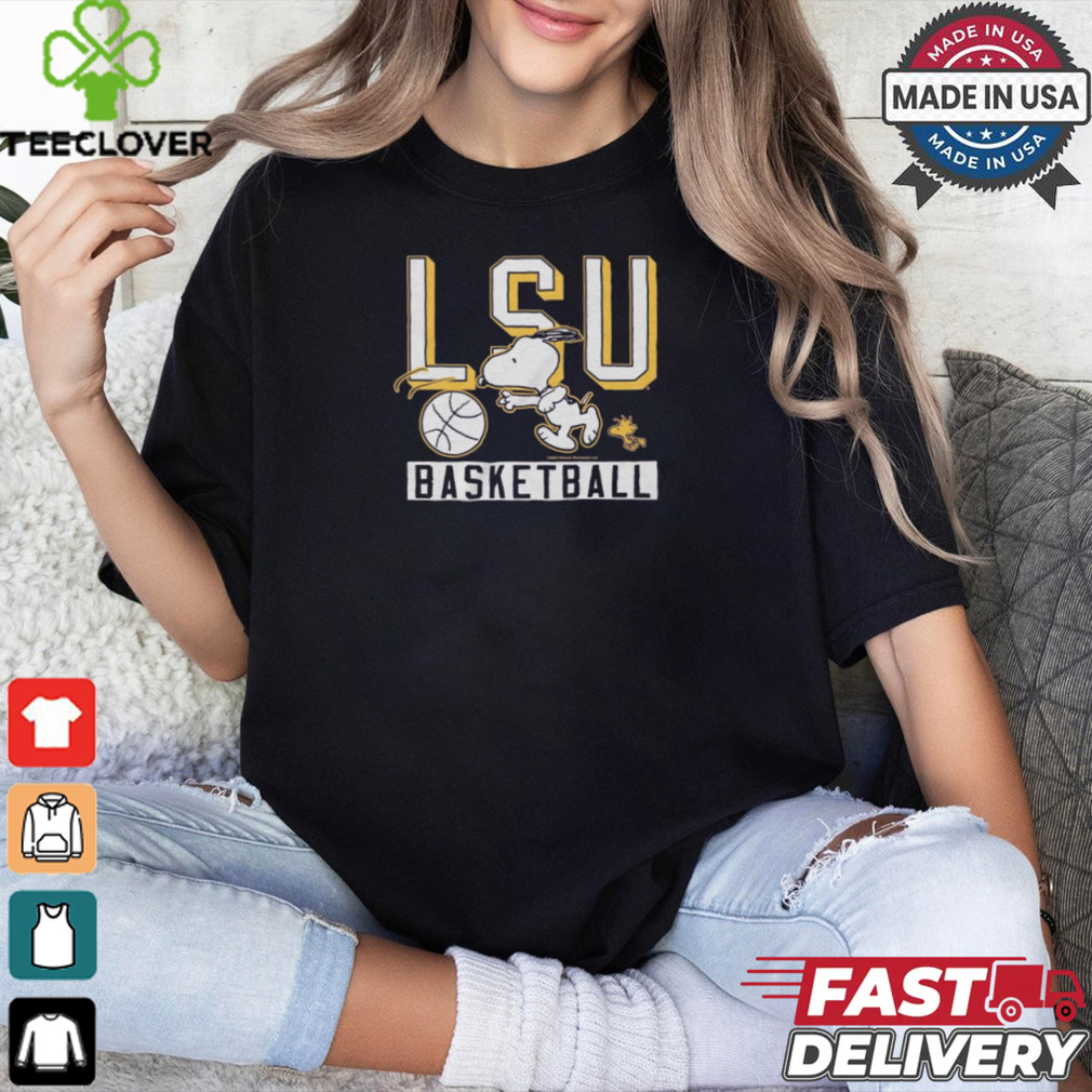 Snoopy And Woodstock Peanuts x LSU Tigers Basketball t shirt Snoopy And Woodstock Peanuts x LSU Tigers Basketball t shirt