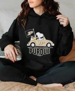 Snoopy And Woodstock Riding Car Purdue Boilermakers Shirt