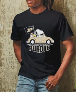 Snoopy And Woodstock Riding Car Purdue Boilermakers Shirt