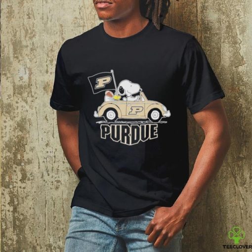 Snoopy And Woodstock Riding Car Purdue Boilermakers Shirt