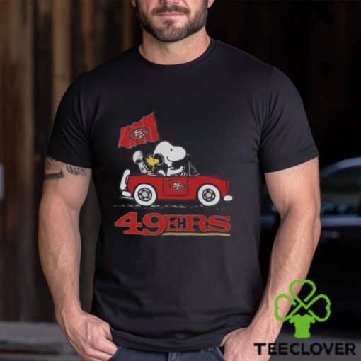 Snoopy And Woodstock San Francisco 49ers Driving Car 2023 hoodie, sweater, longsleeve, shirt v-neck, t-shirt