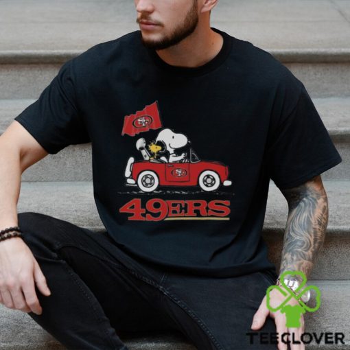 Snoopy And Woodstock San Francisco 49ers Driving Car 2023 hoodie, sweater, longsleeve, shirt v-neck, t-shirt