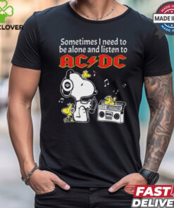 Snoopy And Woodstock Sometimes I Need To Be Alone And Listen To ACDC shirt