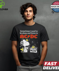 Snoopy And Woodstock Sometimes I Need To Be Alone And Listen To ACDC shirt