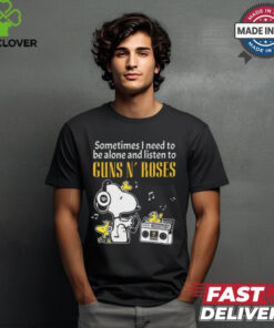 Snoopy And Woodstock Sometimes I Need To Be Alone And Listen To Guns N’ Roses shirt