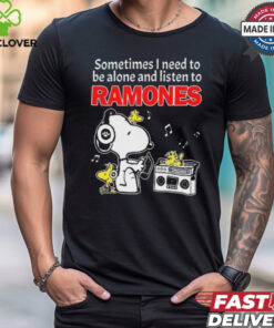 Snoopy And Woodstock Sometimes I Need To Be Alone And Listen To Ramones shirt