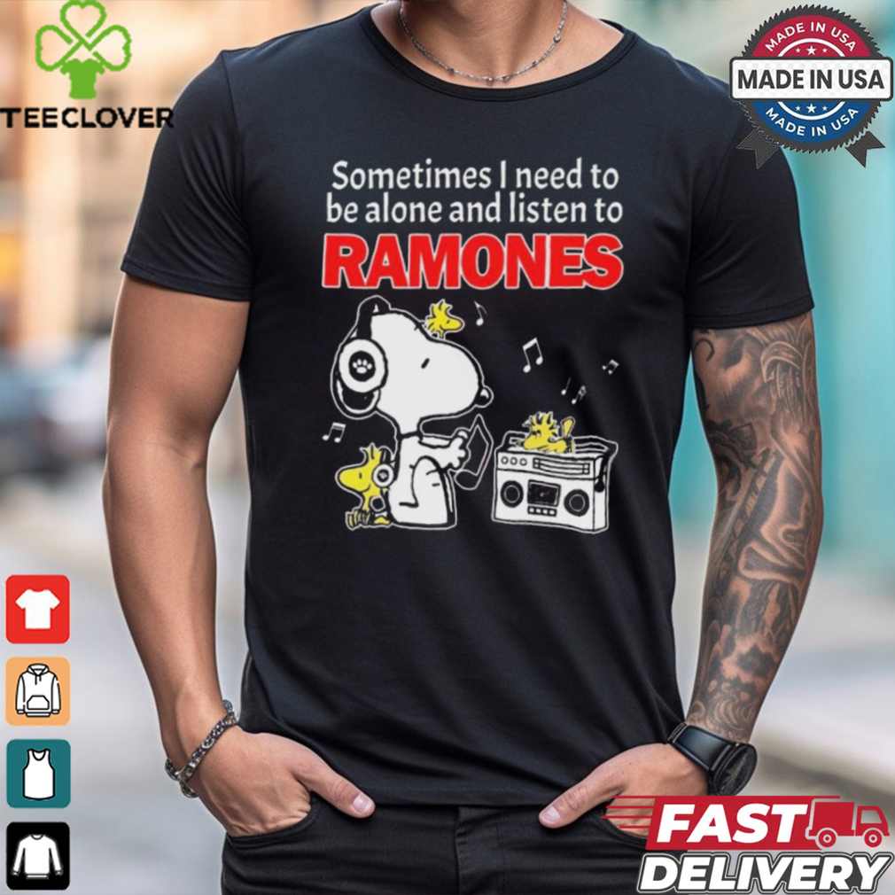 Snoopy And Woodstock Sometimes I Need To Be Alone And Listen To Ramones shirt Snoopy And Woodstock Sometimes I Need To Be Alone And Listen To Ramones shirt