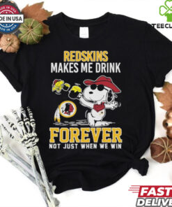 Snoopy And Woodstock Washington Commanders Redskins Makes Me Drink Forever Not Just When We Win T shirts