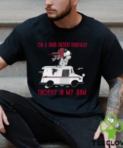 Snoopy Atlanta Falcons on a dark desert highway trophy in my arm shirt