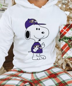 Snoopy Baltimore Ravens NFL Double Middle Fingers You Shirt