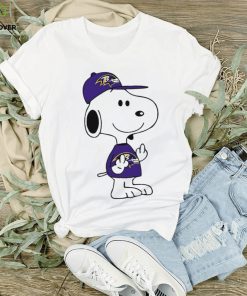 Snoopy Baltimore Ravens NFL Double Middle Fingers You Shirt