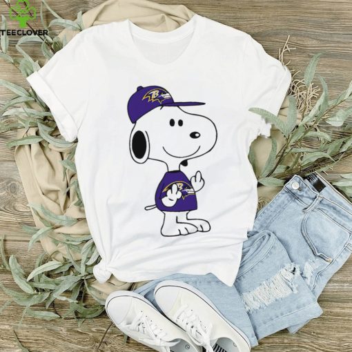 Snoopy Baltimore Ravens NFL Double Middle Fingers You Shirt