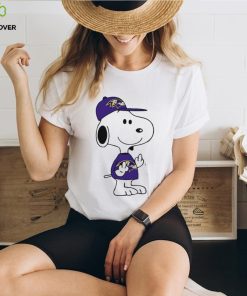 Snoopy Baltimore Ravens NFL Double Middle Fingers You Shirt