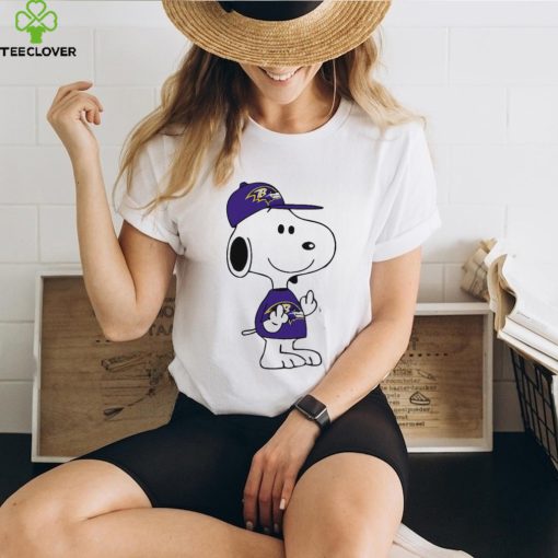 Snoopy Baltimore Ravens NFL Double Middle Fingers You Shirt